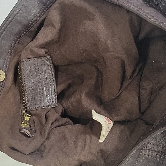 Lucky Brand Brown Leather Crossbody Bucket Shoulder Bag - Picture 9 of 11